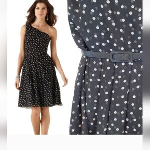WHBN One Shoulder Polka Dot Dress 10